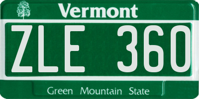 VT license plate ZLE360
