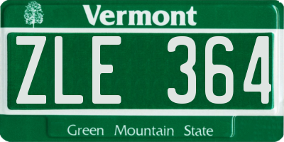VT license plate ZLE364