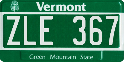VT license plate ZLE367