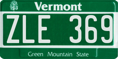 VT license plate ZLE369