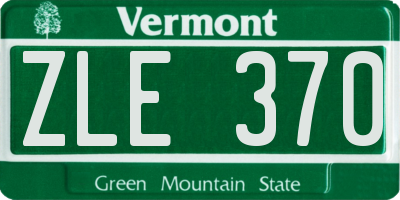 VT license plate ZLE370