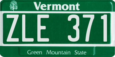 VT license plate ZLE371