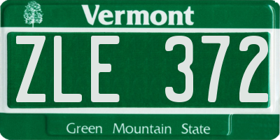 VT license plate ZLE372