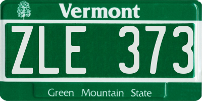 VT license plate ZLE373