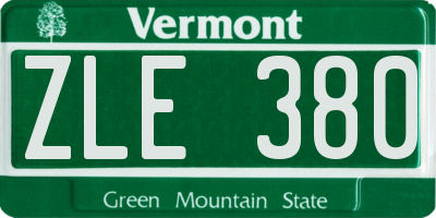 VT license plate ZLE380