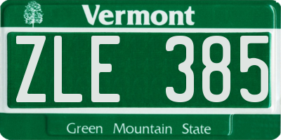 VT license plate ZLE385
