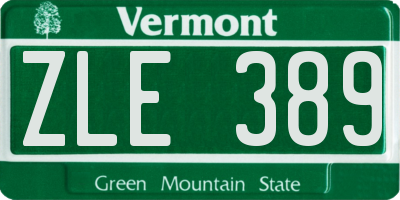 VT license plate ZLE389