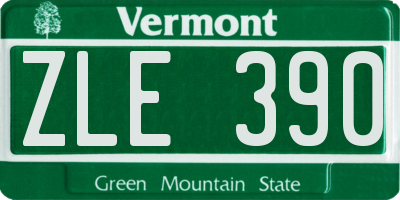 VT license plate ZLE390