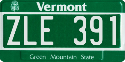 VT license plate ZLE391