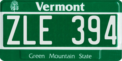 VT license plate ZLE394