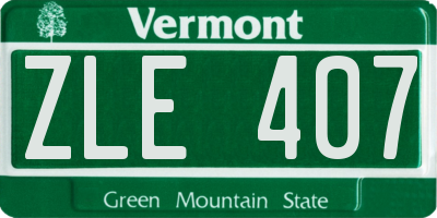 VT license plate ZLE407