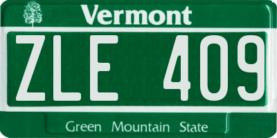 VT license plate ZLE409