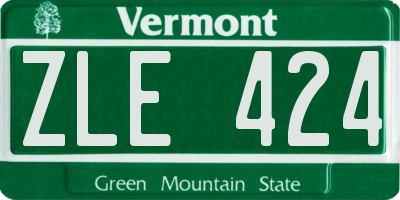 VT license plate ZLE424