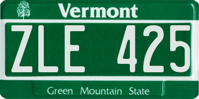 VT license plate ZLE425