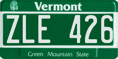 VT license plate ZLE426