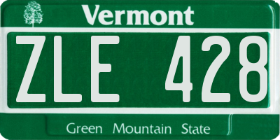 VT license plate ZLE428