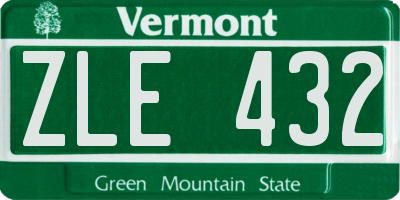 VT license plate ZLE432