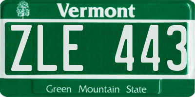 VT license plate ZLE443