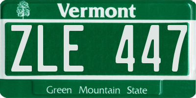 VT license plate ZLE447