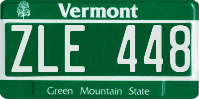VT license plate ZLE448