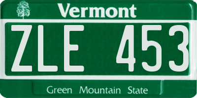 VT license plate ZLE453