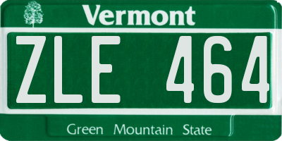 VT license plate ZLE464