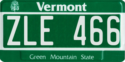 VT license plate ZLE466