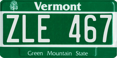VT license plate ZLE467