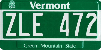 VT license plate ZLE472