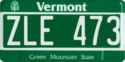 VT license plate ZLE473