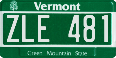 VT license plate ZLE481