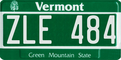 VT license plate ZLE484