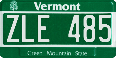 VT license plate ZLE485