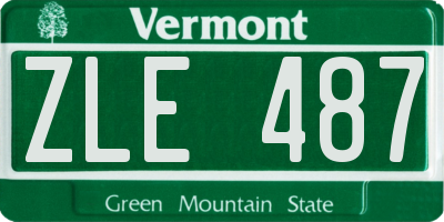 VT license plate ZLE487
