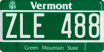 VT license plate ZLE488