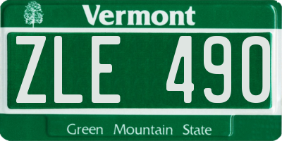VT license plate ZLE490