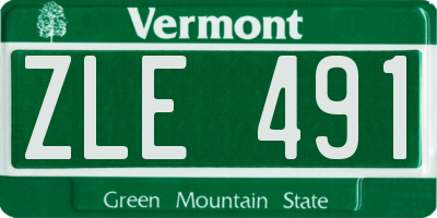 VT license plate ZLE491