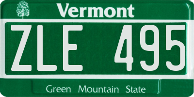 VT license plate ZLE495
