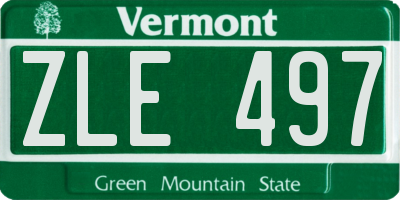 VT license plate ZLE497