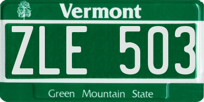 VT license plate ZLE503