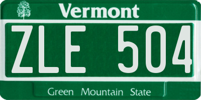 VT license plate ZLE504