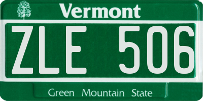 VT license plate ZLE506