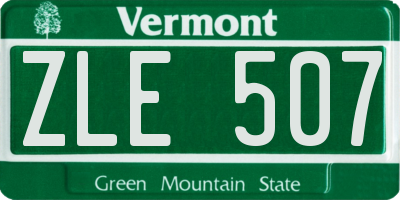 VT license plate ZLE507
