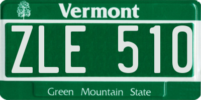 VT license plate ZLE510
