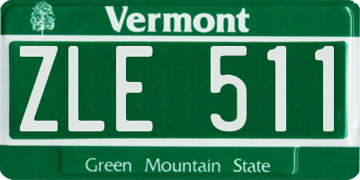 VT license plate ZLE511