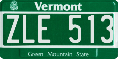 VT license plate ZLE513