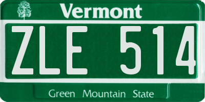 VT license plate ZLE514