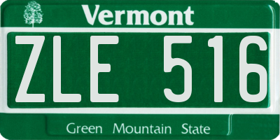 VT license plate ZLE516