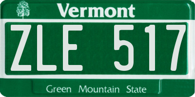 VT license plate ZLE517