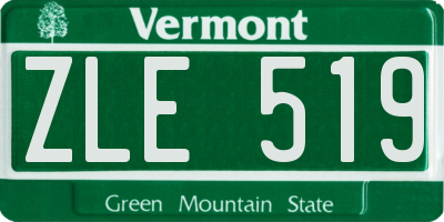 VT license plate ZLE519